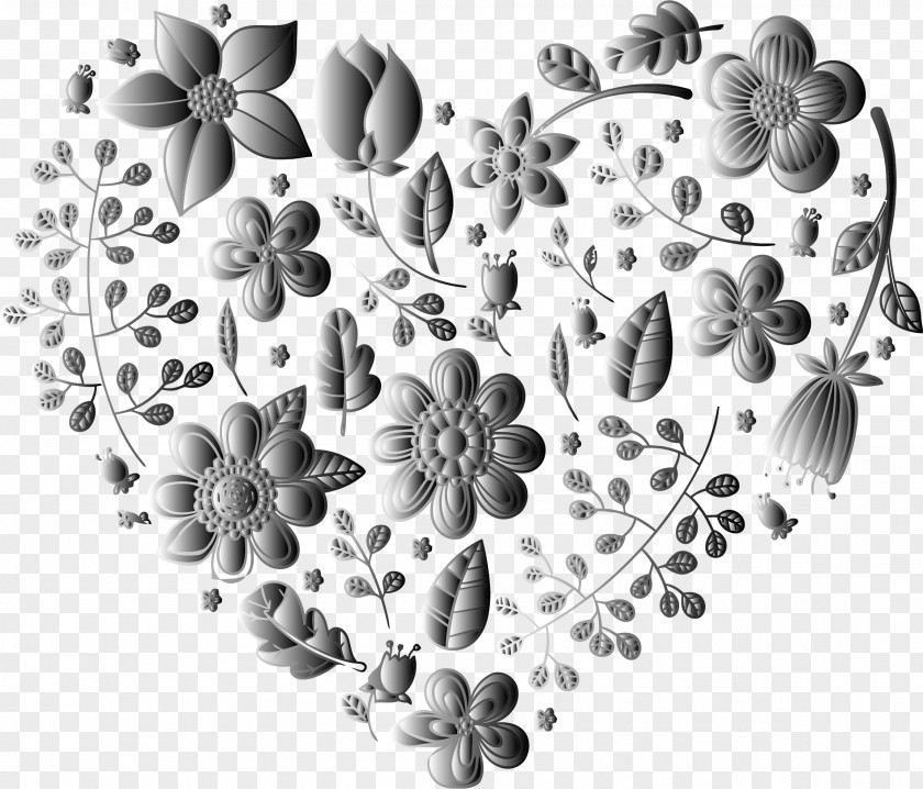 Floral Background Flower Grayscale Desktop Wallpaper Black And White PNG