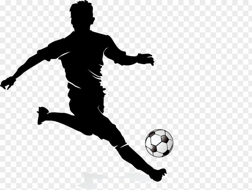 Football Player Silhouette Dribbling PNG