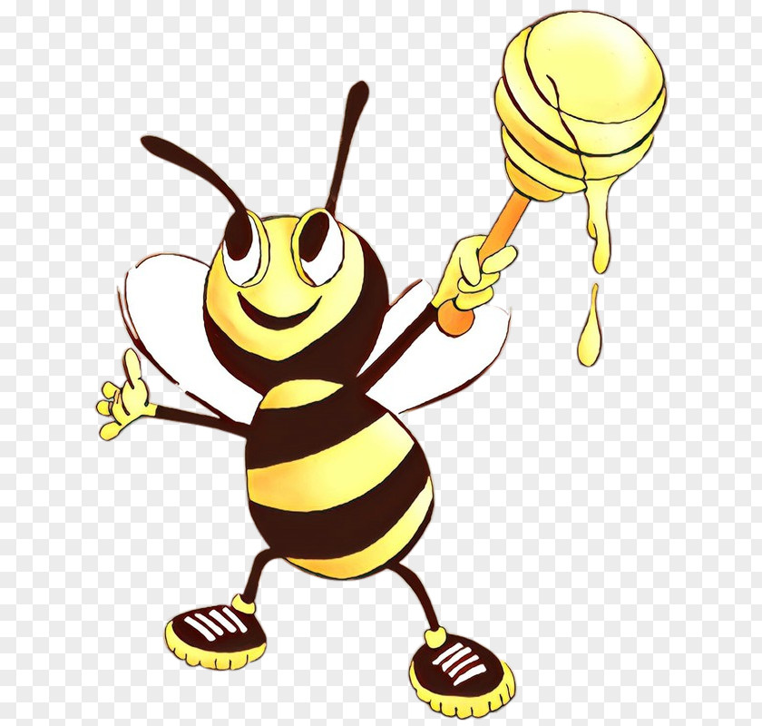 Pollinator Insect Honeybee Cartoon Bee Membrane-winged Yellow PNG