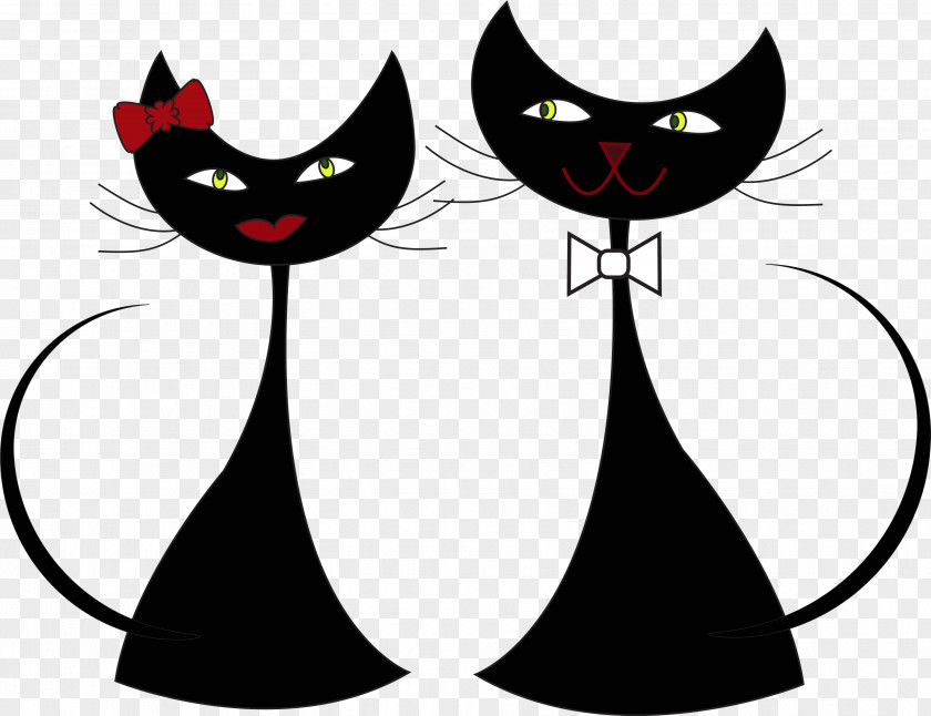 Cat Black Valentine's Day Kitten Valentine Cats PNG