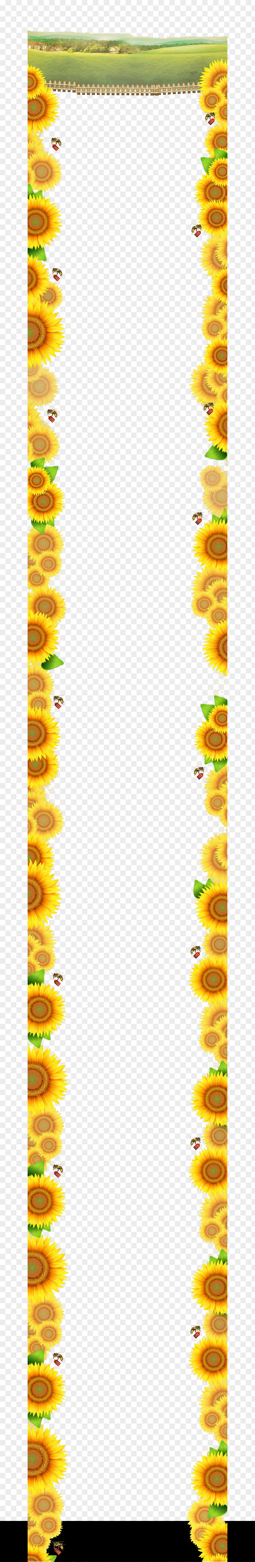 Sunflower Border Yellow Area Angle Pattern PNG