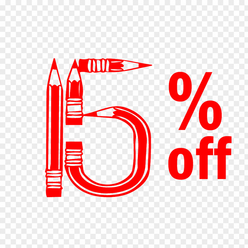 Back To School 15% Off Discount Tag. PNG