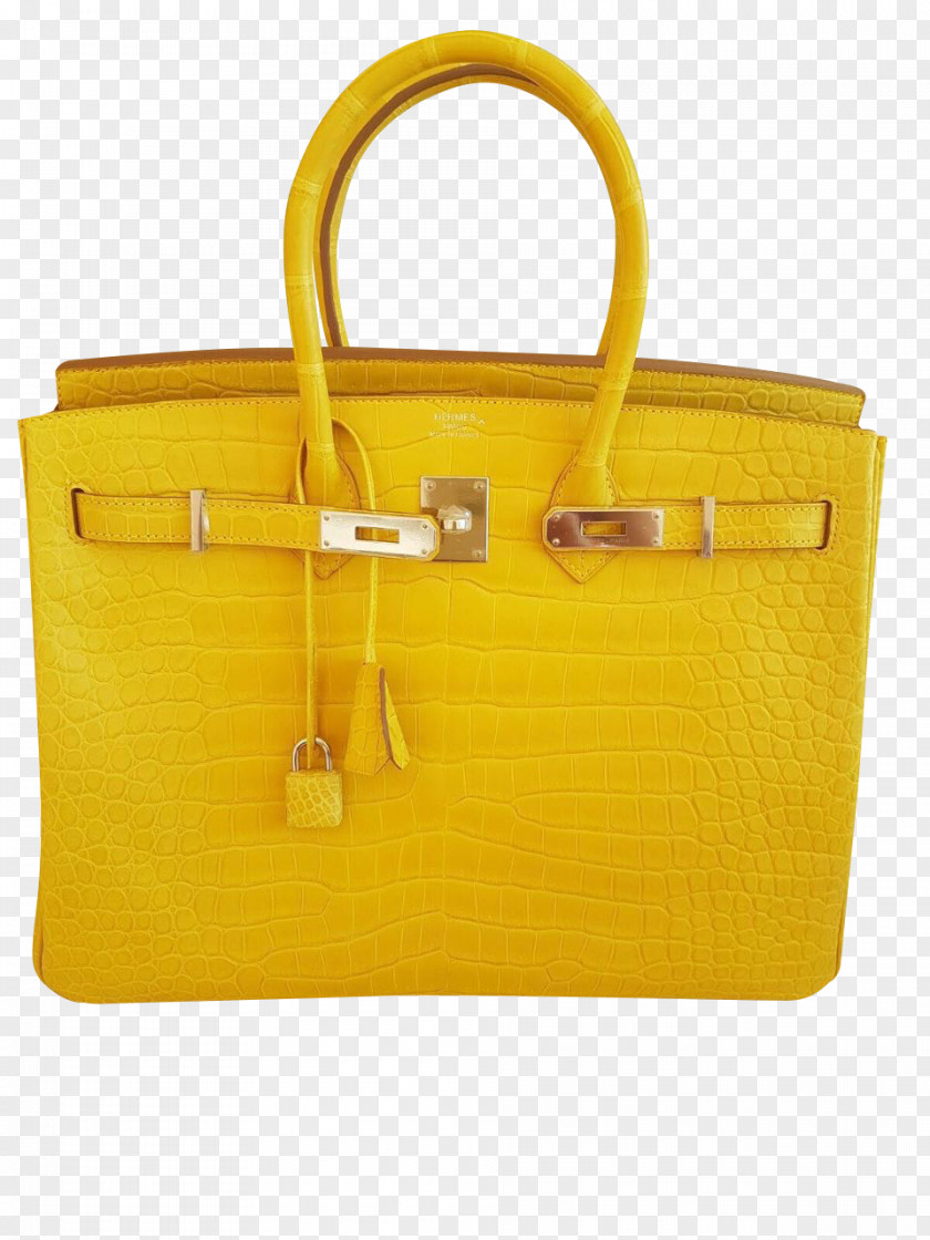Chanel Tote Bag Birkin Leather Yellow PNG