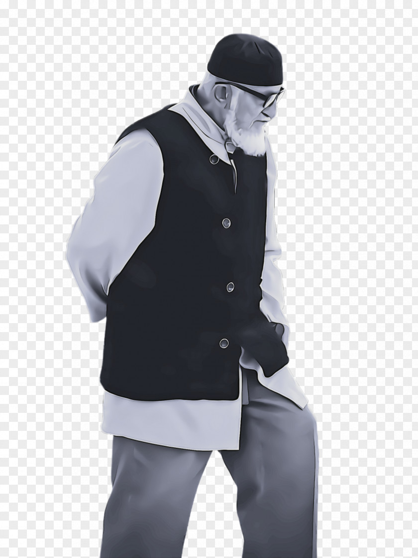 Jacket Gentleman White Clothing Black Outerwear Standing PNG