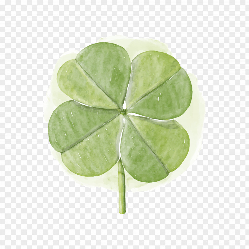 Vector Watercolor Realistic Clover Ireland Napkin Paper Luck Shamrock PNG