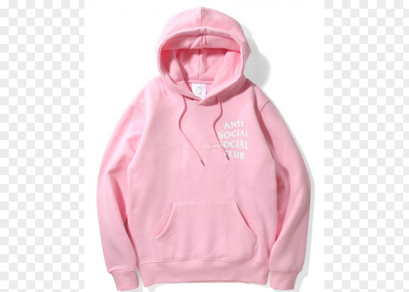 Anti Social Club Hoodie Bluza Sleeve Pink M PNG