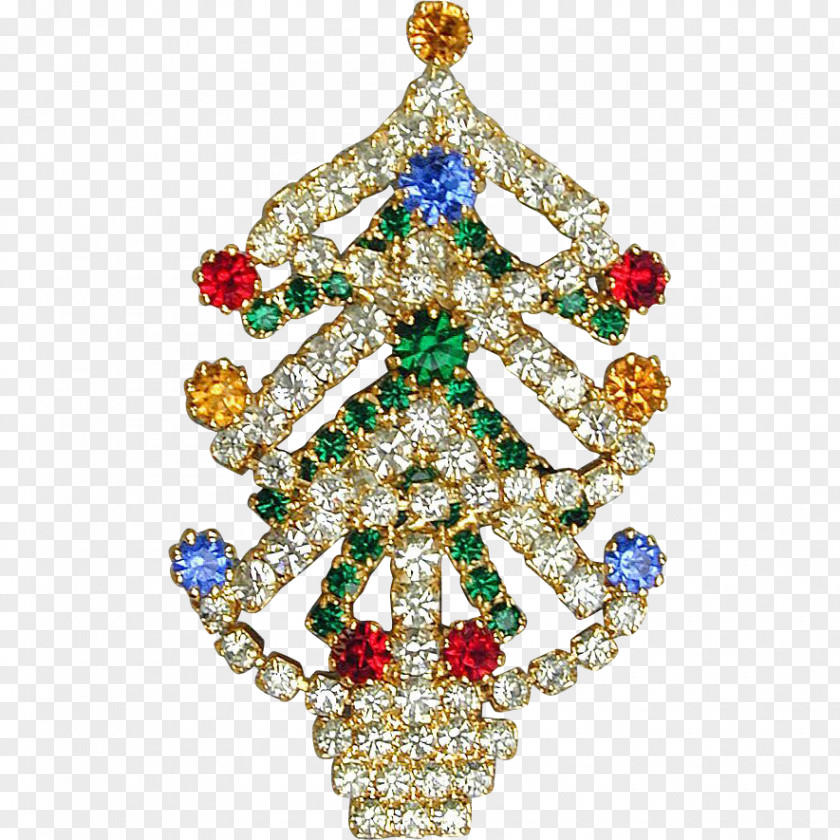 Christmas Tree Ornament Brooch Bling-bling PNG