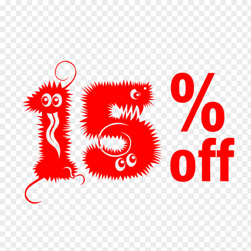 Cute Hairy Halloween 15% Off Discount Tag. PNG