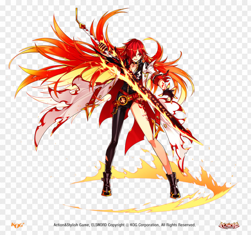 Flame Elesis Elsword Game Fire PNG