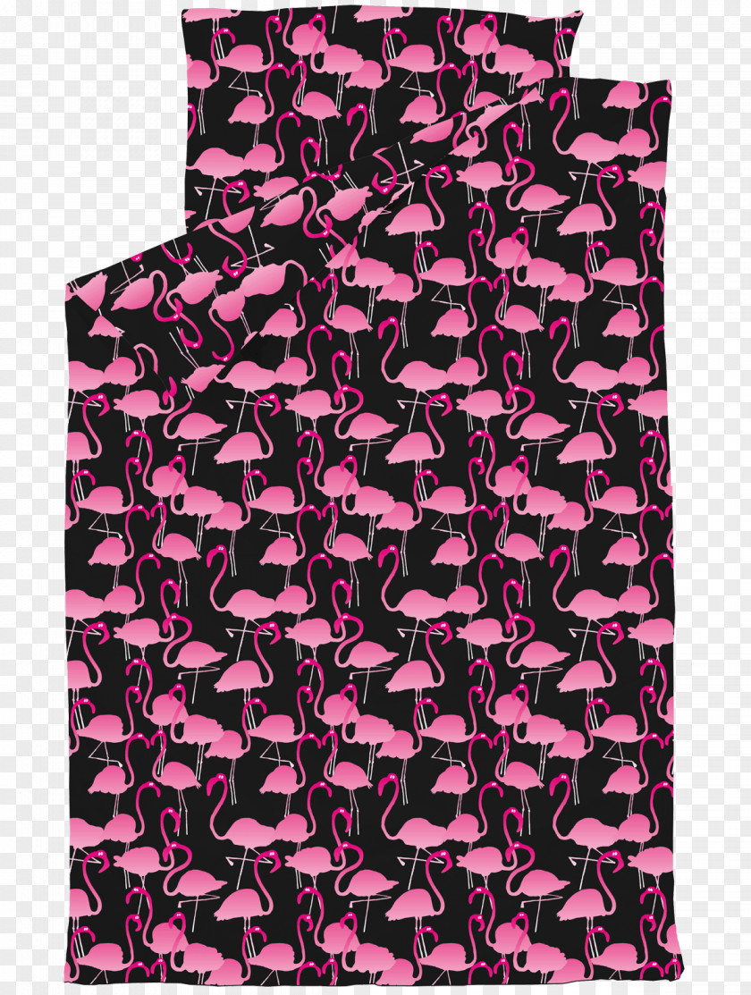 Flamingo Black Bed Sheets Textile Long-sleeved T-shirt Rectangle PNG