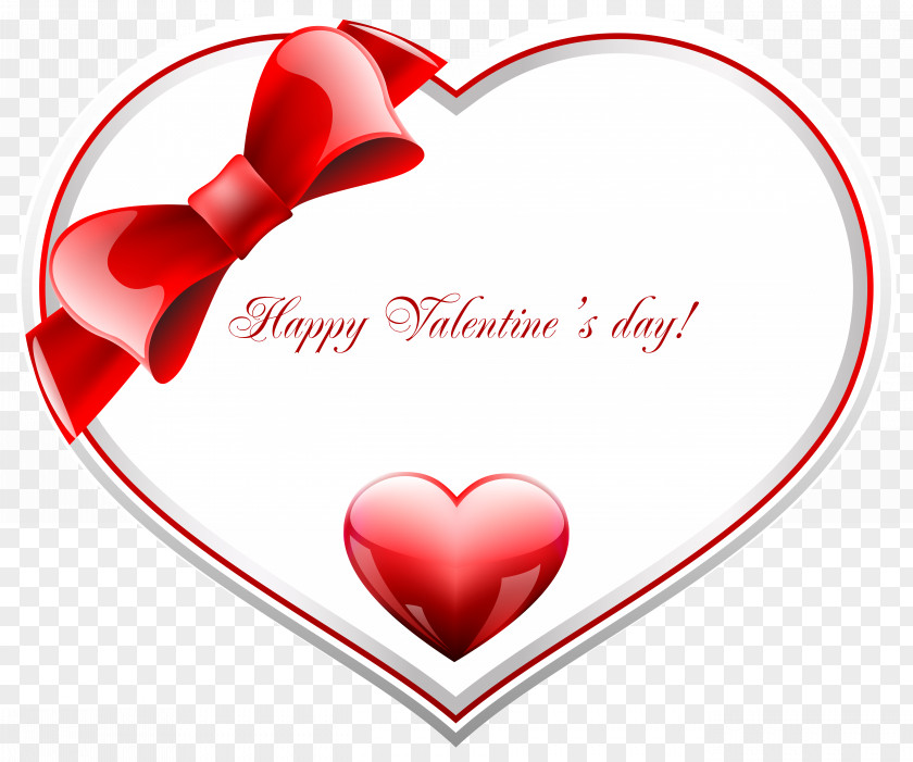Red And White Happy Valentine's Day Heart PNG Clip Art Image PNG