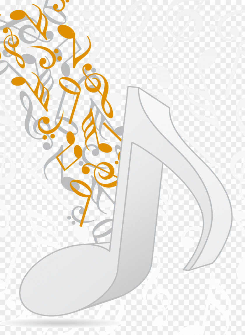 Vector Musical Notes Floating Note Notation Staff PNG