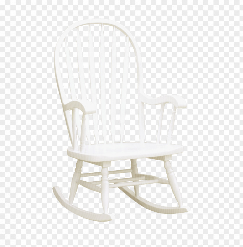 Beautiful White Wooden Chair Rocking Wood Furniture PNG