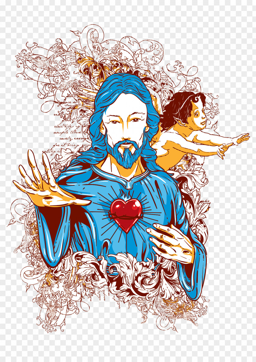 Medieval God Jesus Illustration PNG