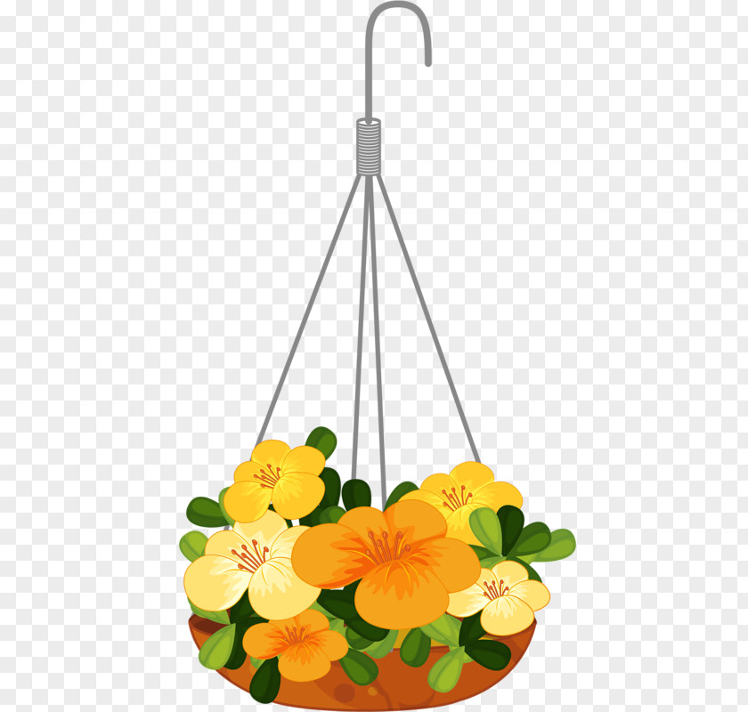 Flower Hanging Basket Flowerpot Clip Art PNG