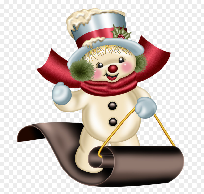Skiing Snowman Christmas Ornament Idea Clip Art PNG