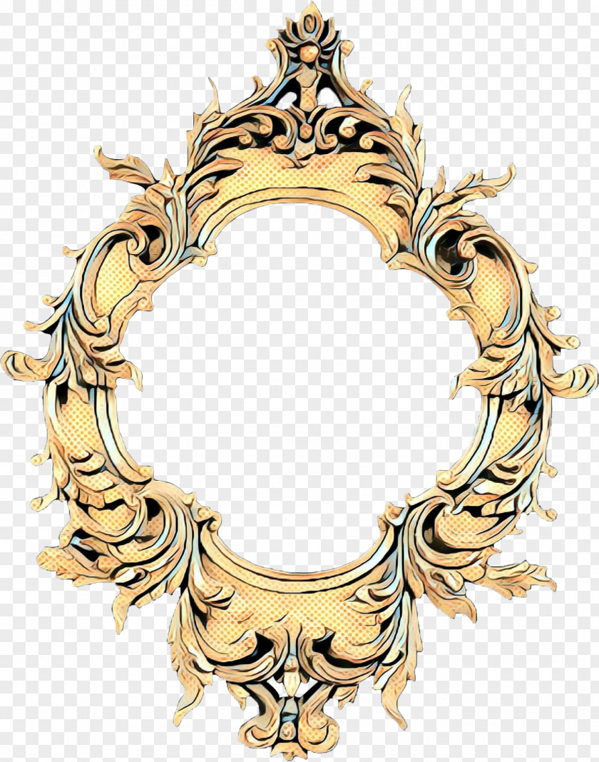 Mirror Ornament Brass Metal PNG