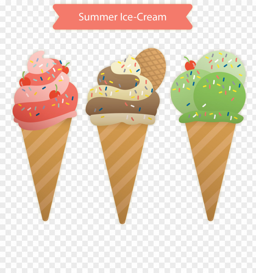 Vector Hand-drawn Ice Cream Cone Biscuit Roll PNG