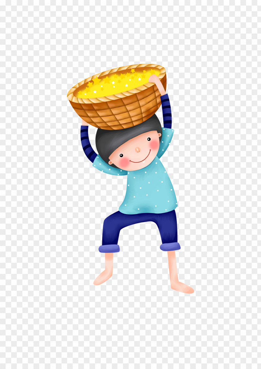 Dustpan Head Boy Illustration PNG