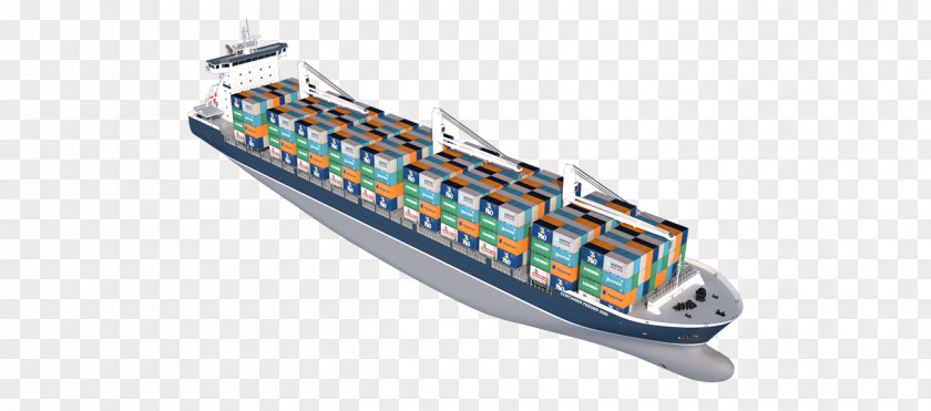 Ship Damen Container Feeder 800 Intermodal Transport PNG