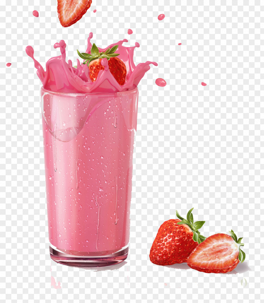 Free Buckle Material Of Strawberry Juice Milkshake Smoothie Chocolate Milk PNG