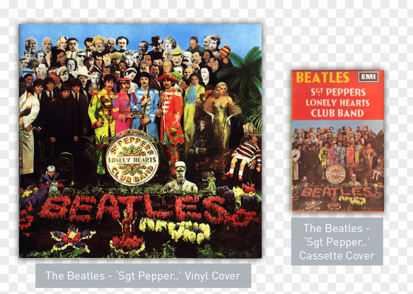 Rock Sgt. Pepper's Lonely Hearts Club Band The Beatles LP Record Album Cover PNG