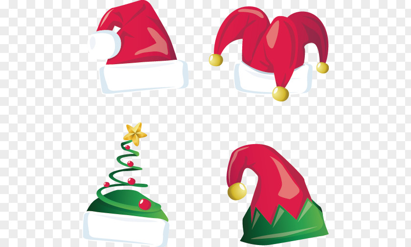 Vector Hand-painted Christmas Hat Clown PNG