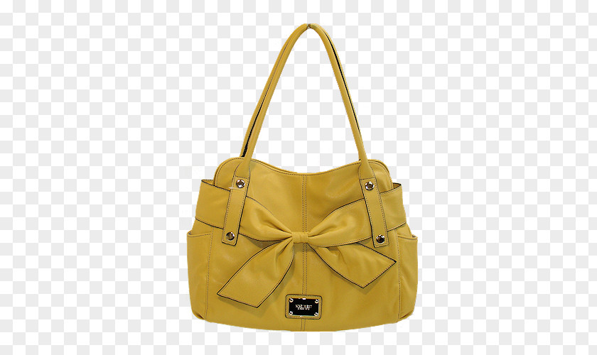 Yellow Purse Hobo Bag Tote Leather Zipper PNG