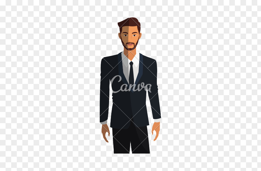 Cartoon Businessman Suit Graphic Design PNG