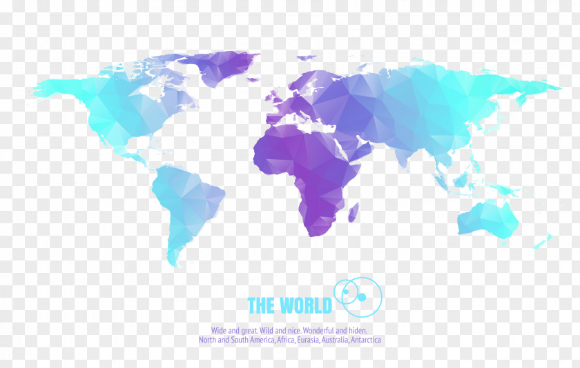 Crystal Vector Colorful World Map Globe PNG