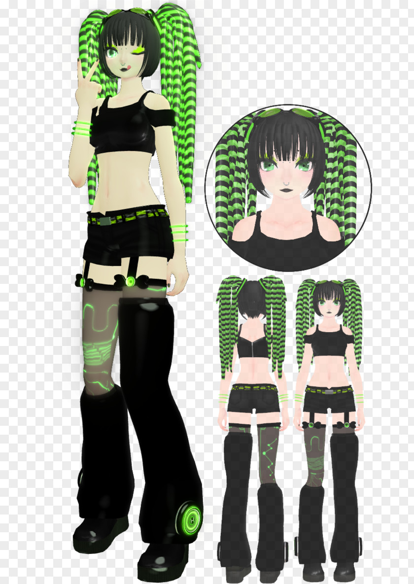 Rave Party Cybergoth MikuMikuDance Clothing Megpoid Vocaloid PNG