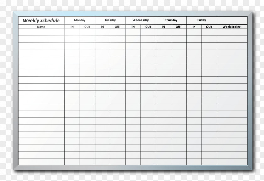 Schedule Dry-Erase Boards Warehouse Manufacturing Material PNG