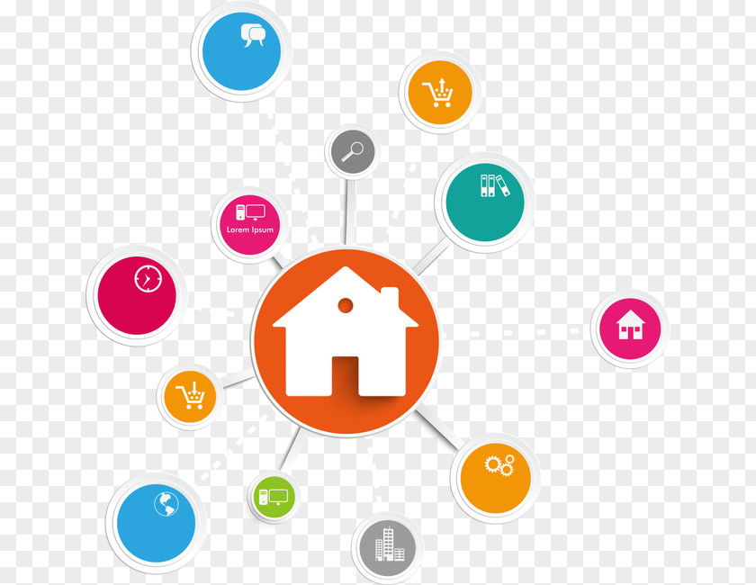 Vector Circle Graph Colored Houses Royalty-free Photography License Smartphone Illustration PNG