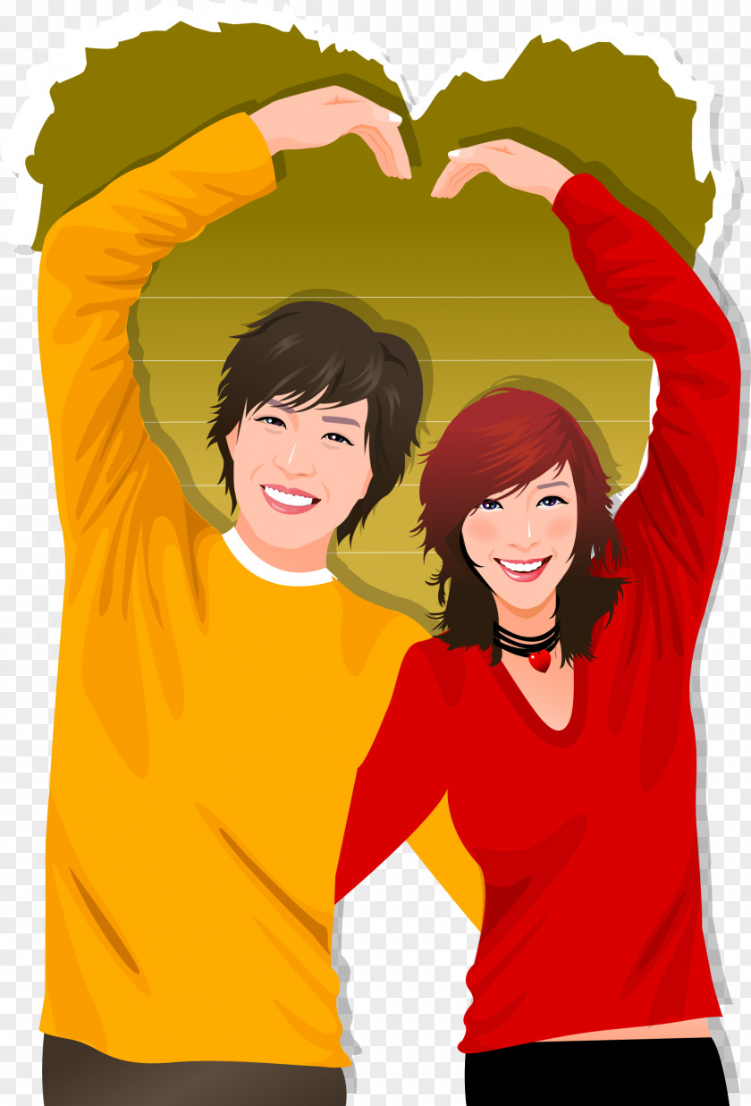 Vector Couple Significant Other Gesture Cartoon Illustration PNG