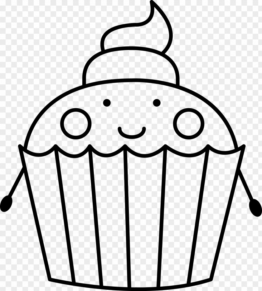Cupcake Black And White Food Idea Clip Art PNG