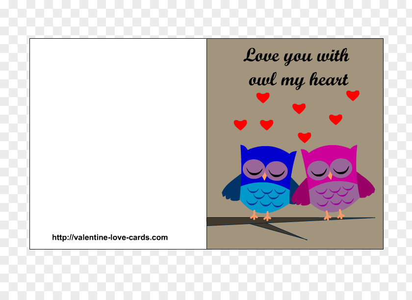 Owl Heart Tawny Valentine's Day Love PNG