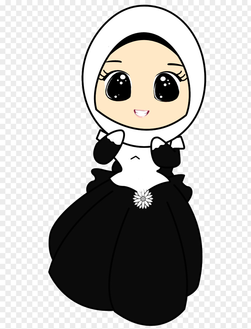 Qur'an Muslim Girl Hijab Islam PNG Islam, animated woman in white and black dress art clipart PNG