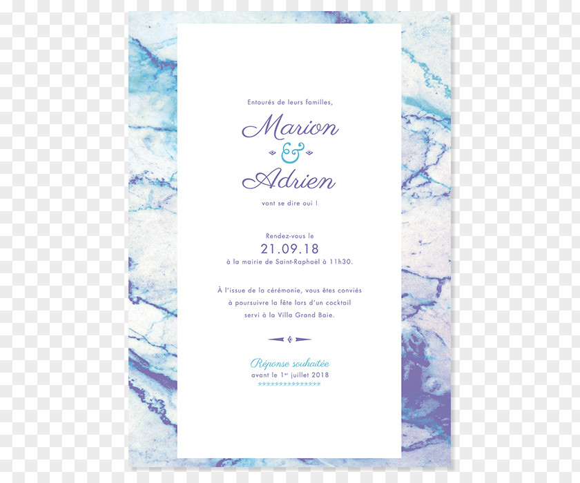 Violet Blue Wedding Invitation In Memoriam Card Convite Marriage PNG