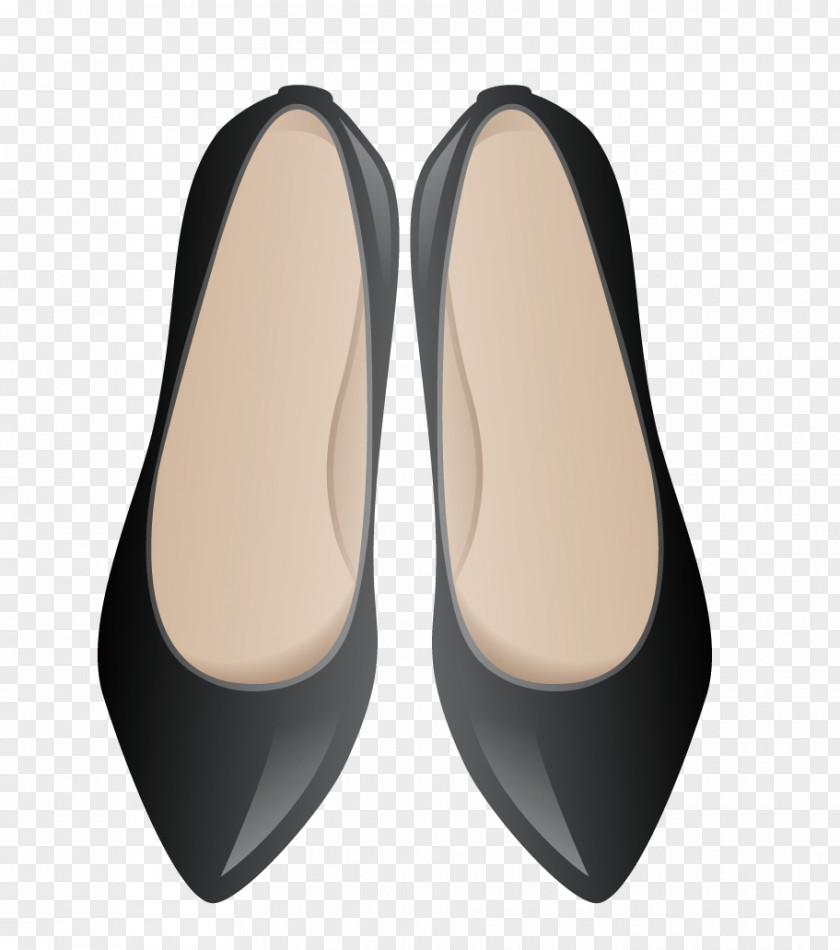 Arrow Black Shoes Slipper Ballet Flat Shoe PNG