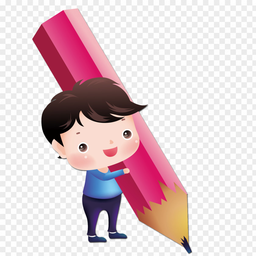 Holding A Pencil Boy Stationery Computer File PNG