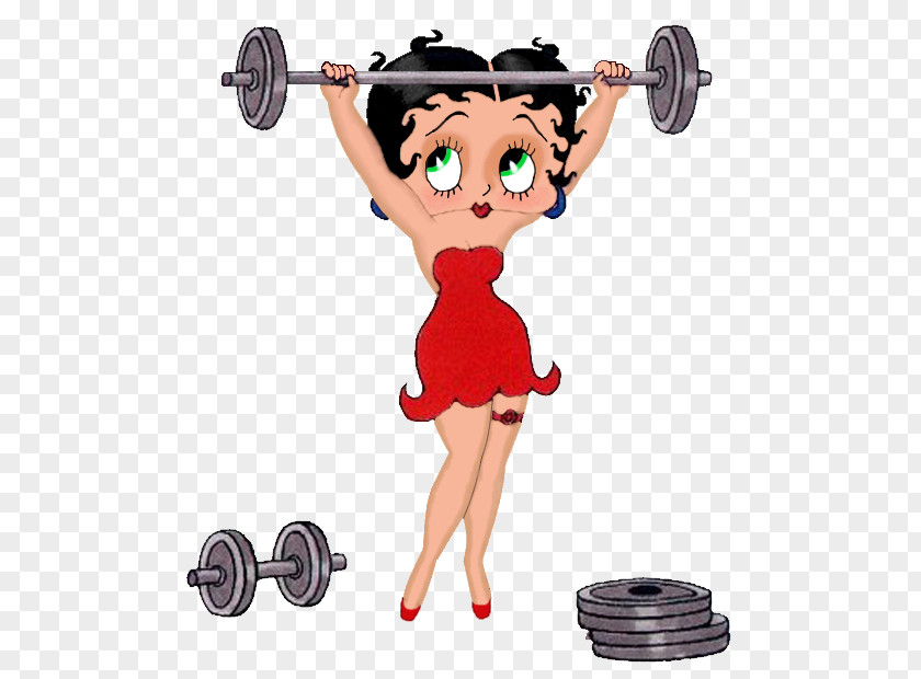 Lifting Barbell Fitness Beauty Betty Boop Female Exercise Centre PNG