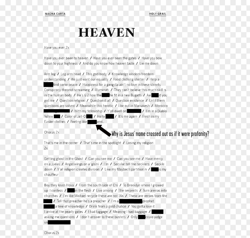 Magna Carta Holy Grail Heaven Lyrics Song Album PNG