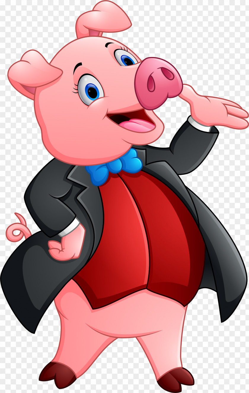 Pink Cartoon Piggy Domestic Pig Royalty-free Stock Photography Clip Art PNG