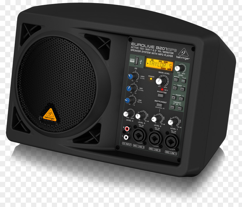 Active Noise Control Microphone Public Address Systems BEHRINGER Eurolive B207MP3 Loudspeaker B2 Series PNG