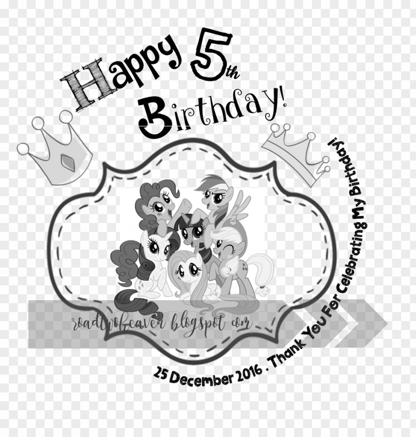Birthday Pony Canidae Label PNG