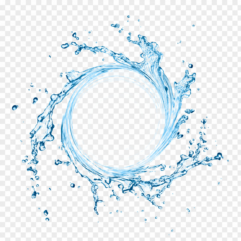 Blue Water Column Element Filter Circle PNG