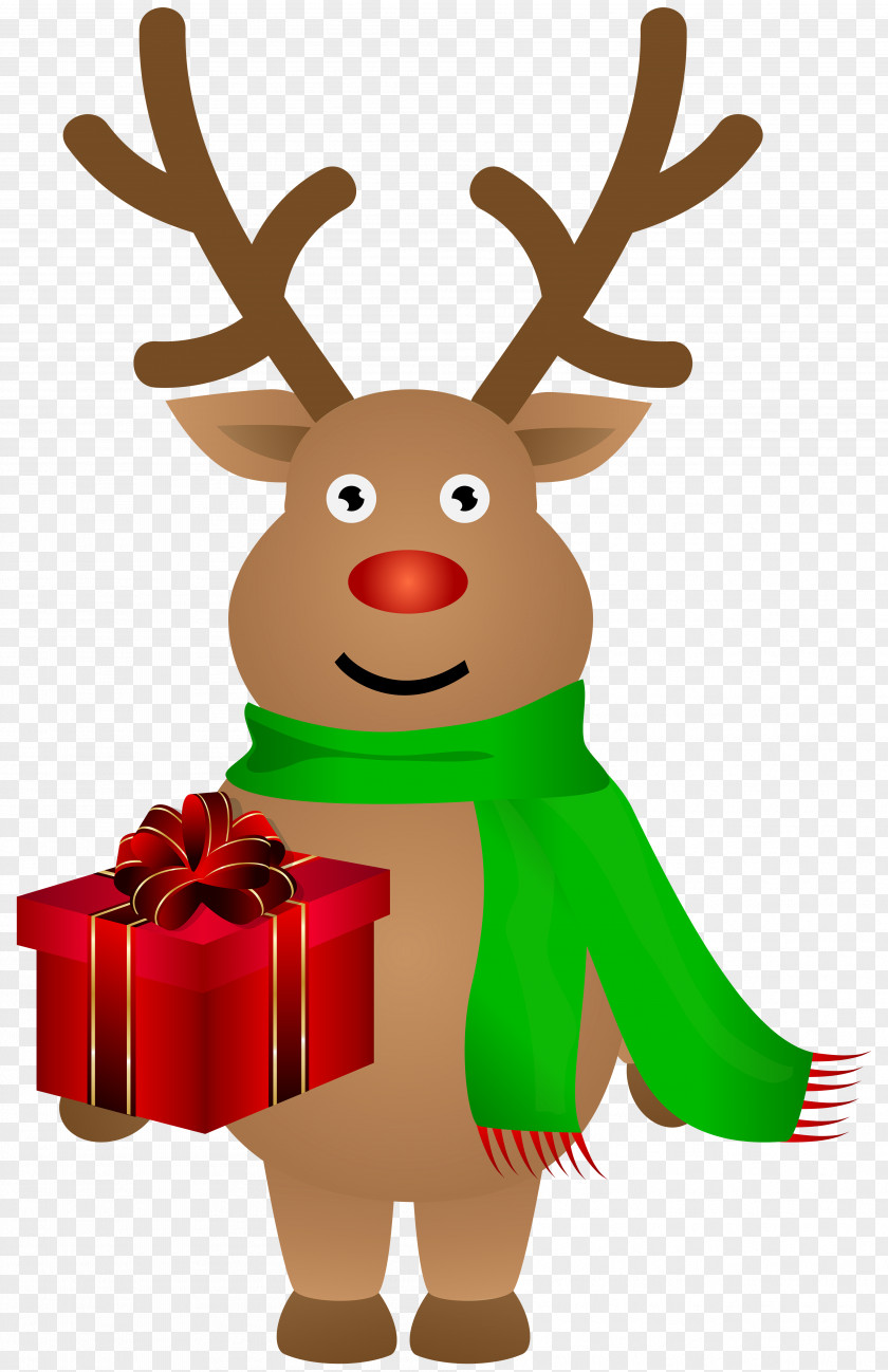Cute Christmas Reindeer Clip Art Image Ornament Cartoon Antler Illustration PNG