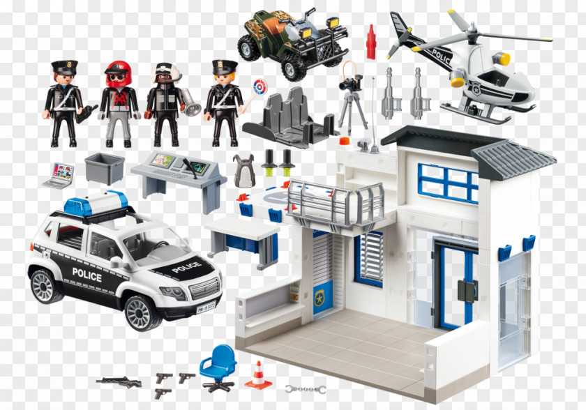 Police Helicopter Station Playmobil Officer Car PNG