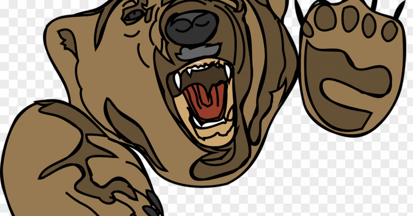Open Your Mouth Brown Bear American Black Attack Clip Art PNG