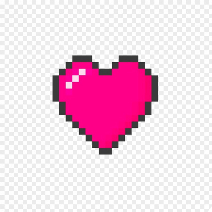 STICKERS T-shirt Heart Pixel Art 8-bit Color PNG